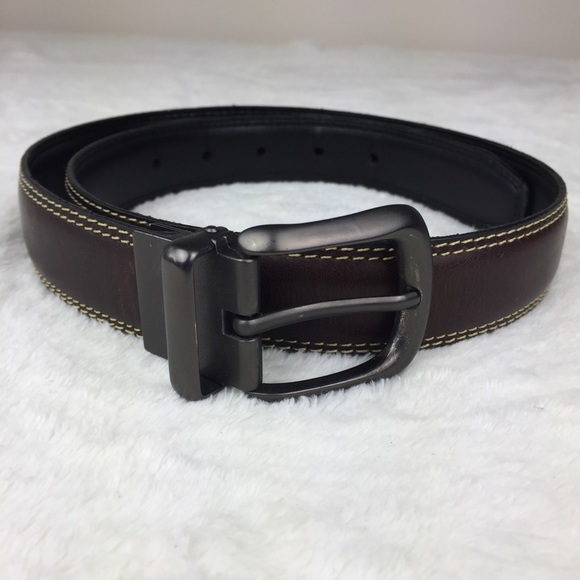Leather Women’s Belt Brown Contrast Stitching L - Picture 1 of 7